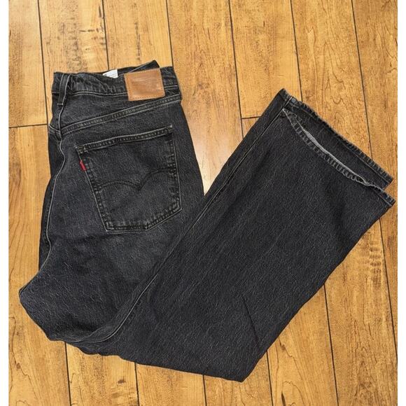 Levi’s Premium 70s High Flare Denim Jeans Black 16W 38x34 - Picture 1 of 6